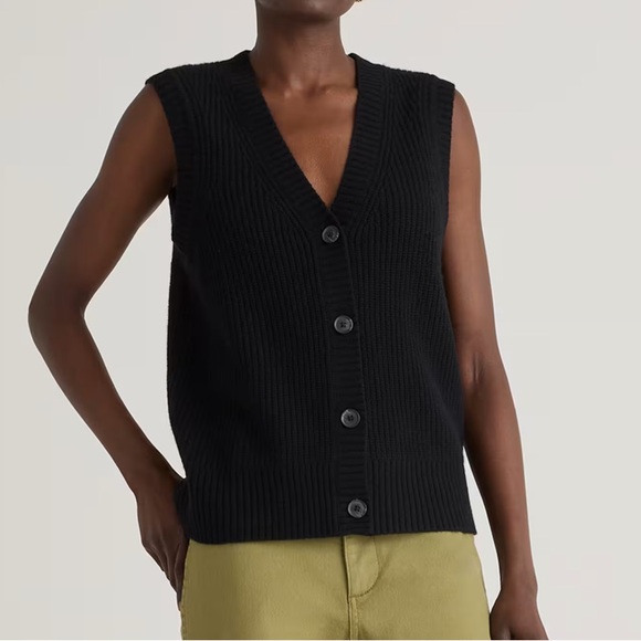 Mongolian Cashmere Fisherman Sweater Vest - Picture 1 of 6